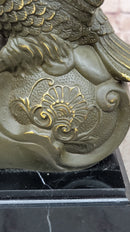 Bronze Eagle Sculpture on Marble Base
