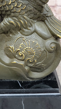 Bronze Eagle Sculpture on Marble Base