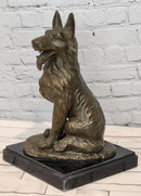 Hand Made Signed Noel German Shepherd Guardian Dog Bronze Sculpture Police Dog
