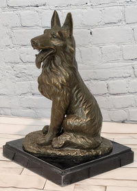 Hand Made Signed Noel German Shepherd Guardian Dog Bronze Sculpture Police Dog