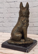 Hand Made Signed Noel German Shepherd Guardian Dog Bronze Sculpture Police Dog
