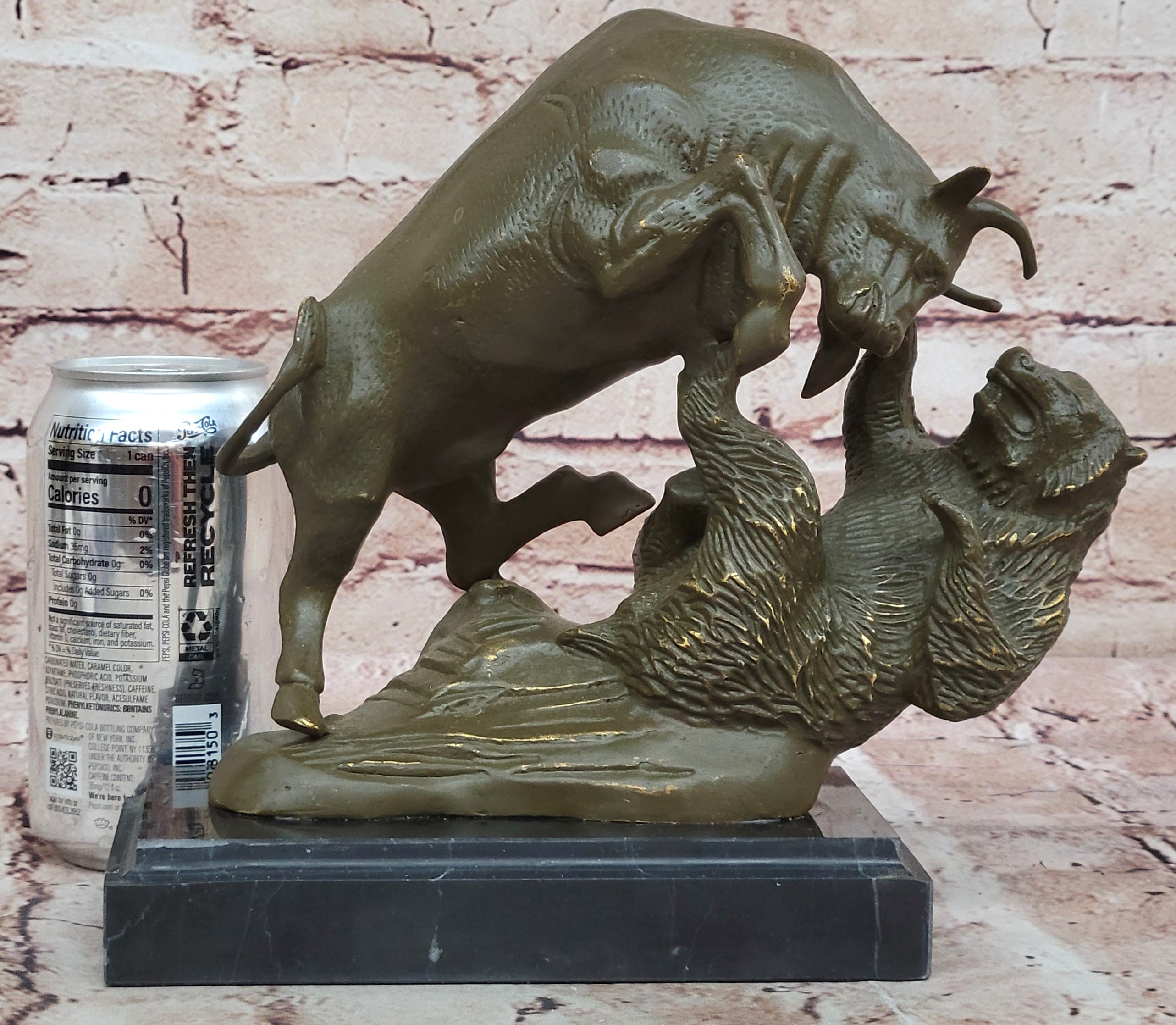Bull and Bear Bronze Sculpture - Financial Market Symbol