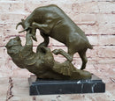Bull and Bear Bronze Sculpture - Financial Market Symbol