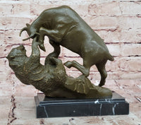Bull and Bear Bronze Sculpture - Financial Market Symbol