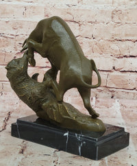 Bull and Bear Bronze Sculpture - Financial Market Symbol