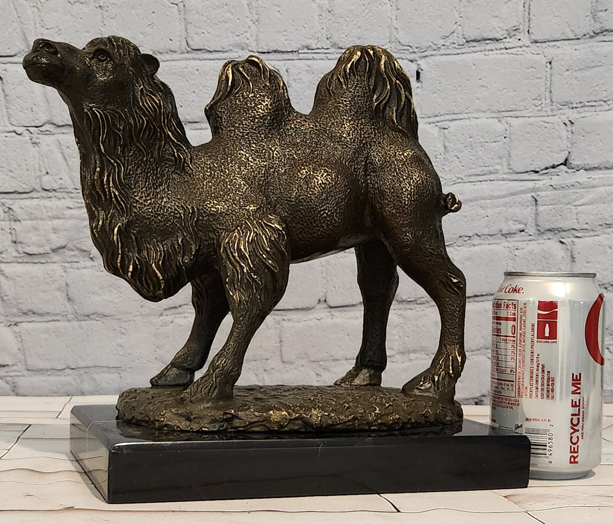 Large Vintage Genuine Bronze Sculpture Garden Statue Camel Signed Milo Decor