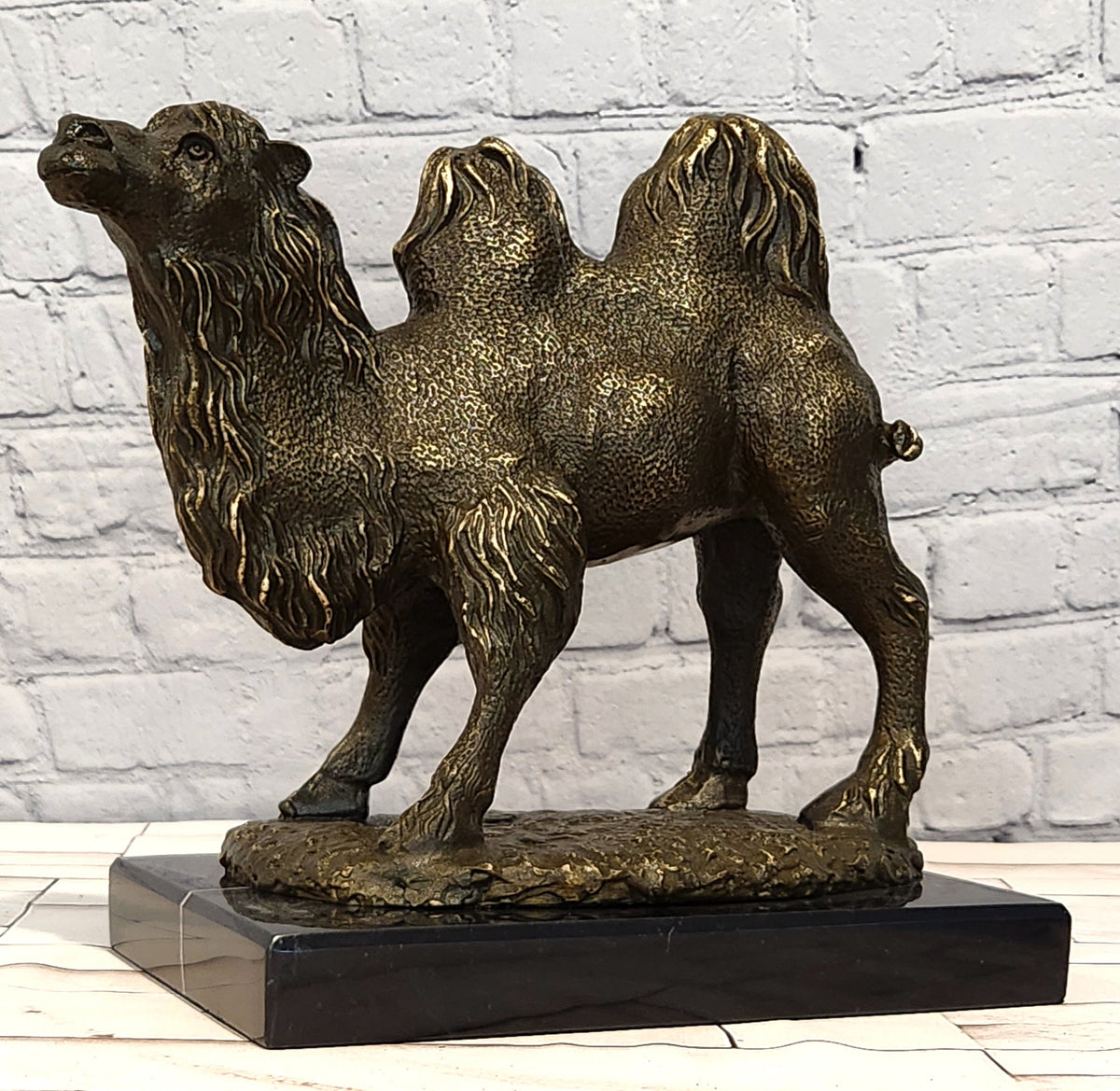 Large Vintage Genuine Bronze Sculpture Garden Statue Camel Signed Milo Decor