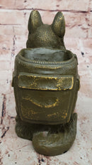 German Shepherd with Backpack Bronze Sculpture