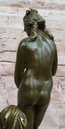 Bronze Sculpture of Venus – Classical Nude Female Figure on Marble Base