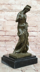Nude Venus Goddess of Beauty w/ Cupid - Bronze on Marble Base