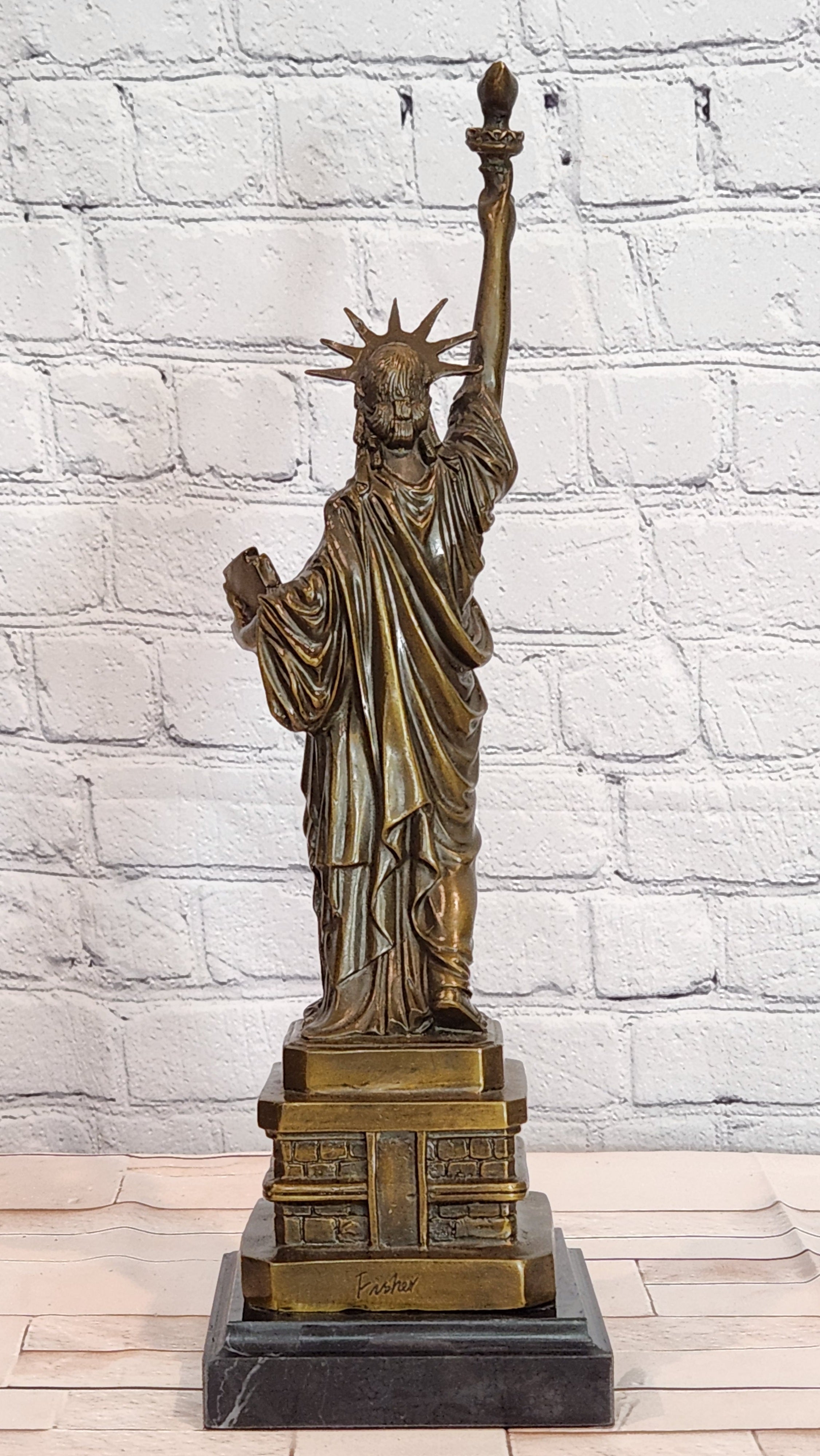 Large Statue of Liberty Hot Cast Bronze Sculpture Figurine Statue by Fisher