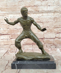 Bruce Lee Martial Artist Bronze Sculpture - Kung Fu Karate Art