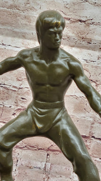 Bruce Lee Martial Artist Bronze Sculpture - Kung Fu Karate Art
