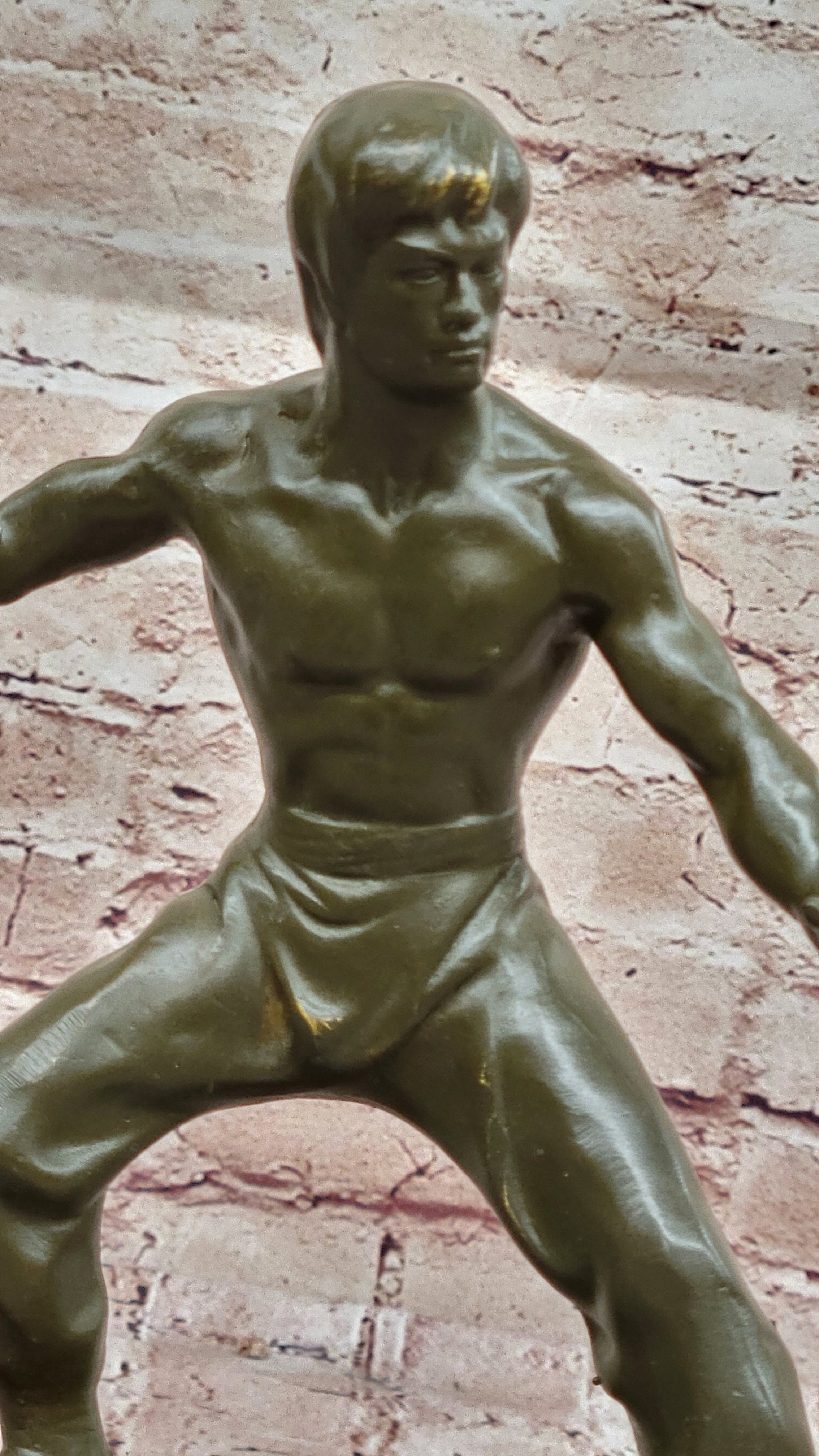 Bruce Lee Martial Artist Bronze Sculpture - Kung Fu Karate Art