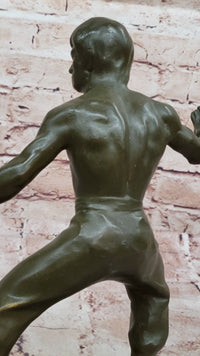 Bruce Lee Martial Artist Bronze Sculpture - Kung Fu Karate Art