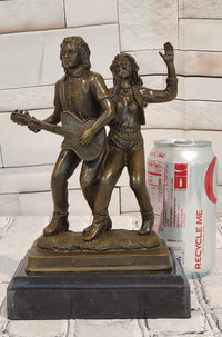 Bronze Sculpture Male Guitar Player and Female Singer by Williams Figurine