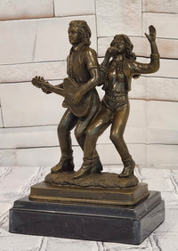 Bronze Sculpture Male Guitar Player and Female Singer by Williams Figurine