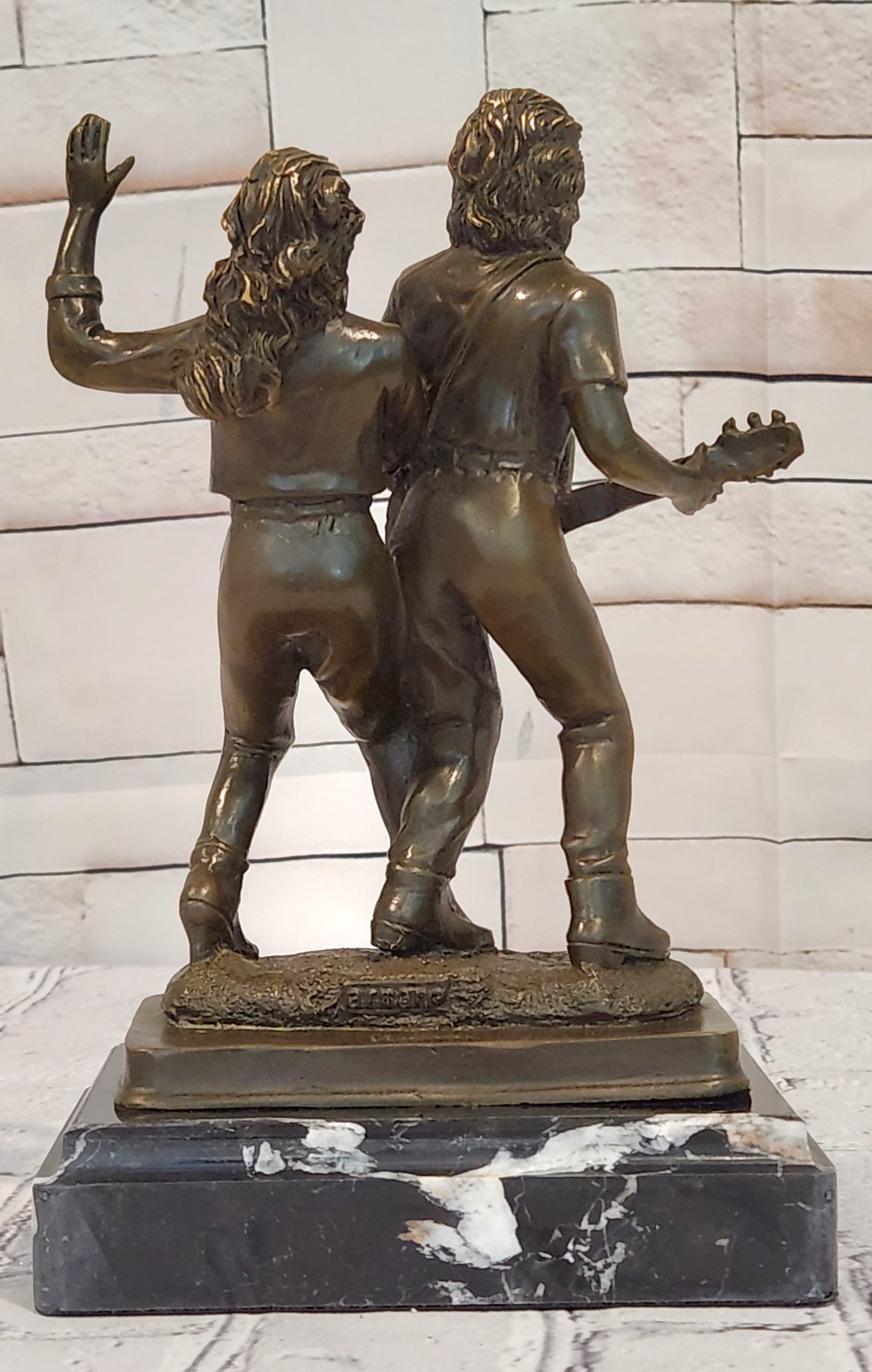 Bronze Sculpture Male Guitar Player and Female Singer by Williams Figurine