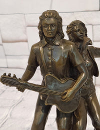 Bronze Sculpture Male Guitar Player and Female Singer by Williams Figurine