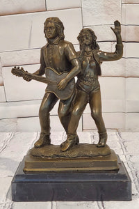 Bronze Sculpture Male Guitar Player and Female Singer by Williams Figurine