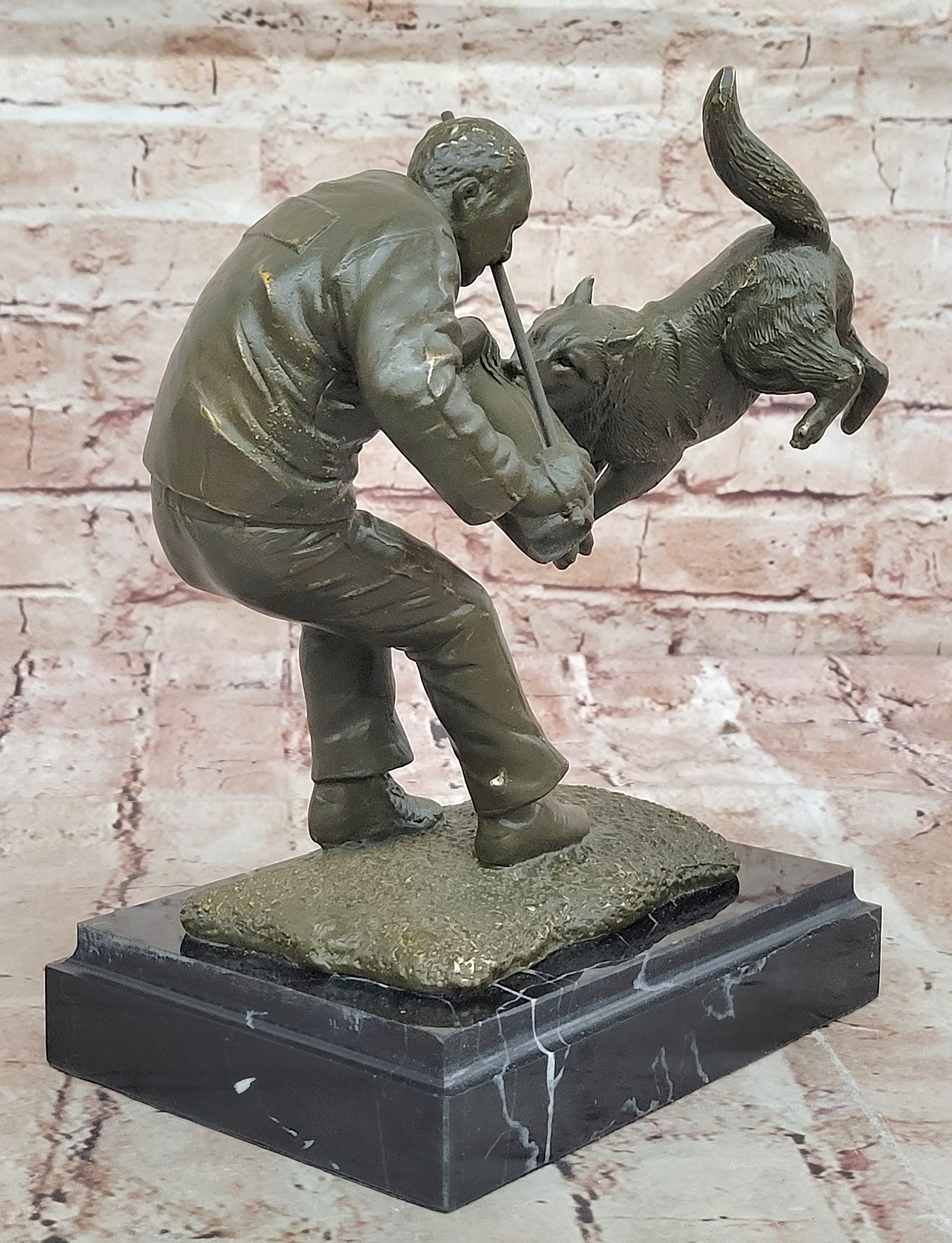 Dog Trainer with Police Dog Bronze Sculpture
