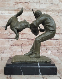 Dog Trainer with Police Dog Bronze Sculpture
