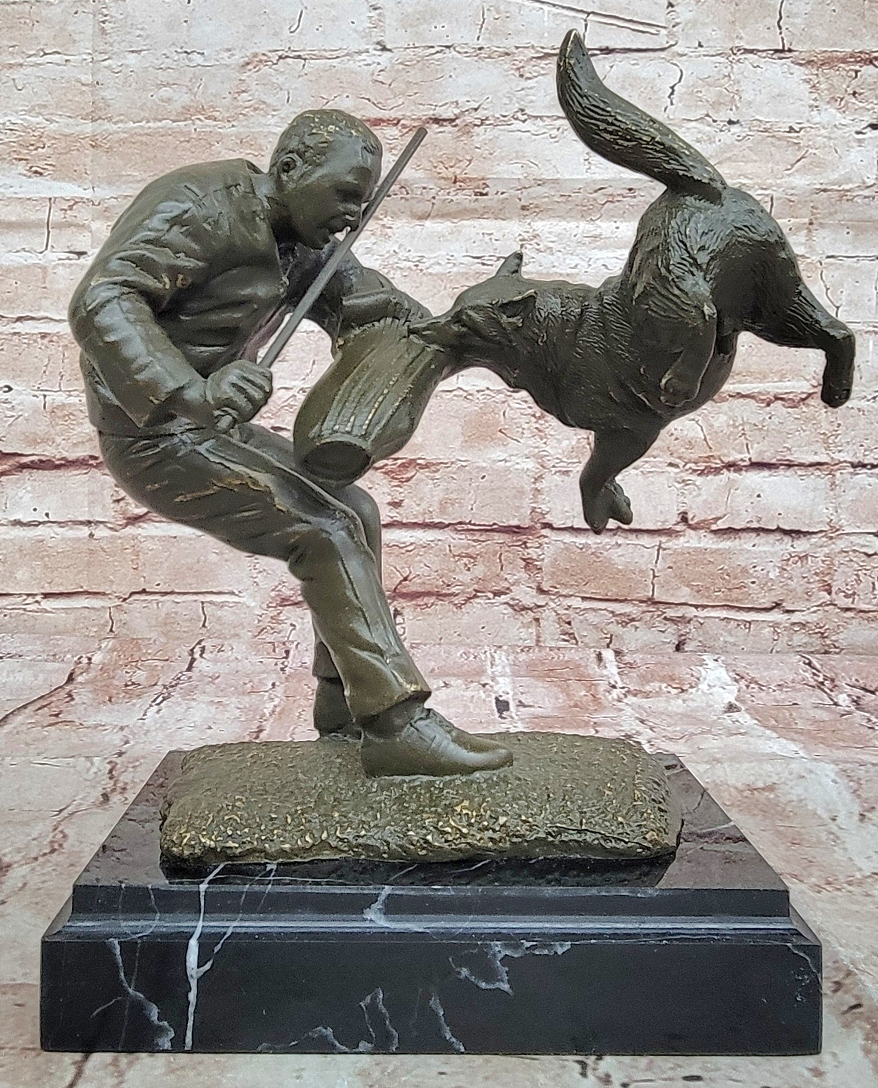 Dog Trainer with Police Dog Bronze Sculpture
