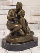 Signed Cesaro Mother and Daughter Genuine Bronze Sculpture Collectible Artwork