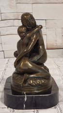 Signed Cesaro Mother and Daughter Genuine Bronze Sculpture Collectible Artwork