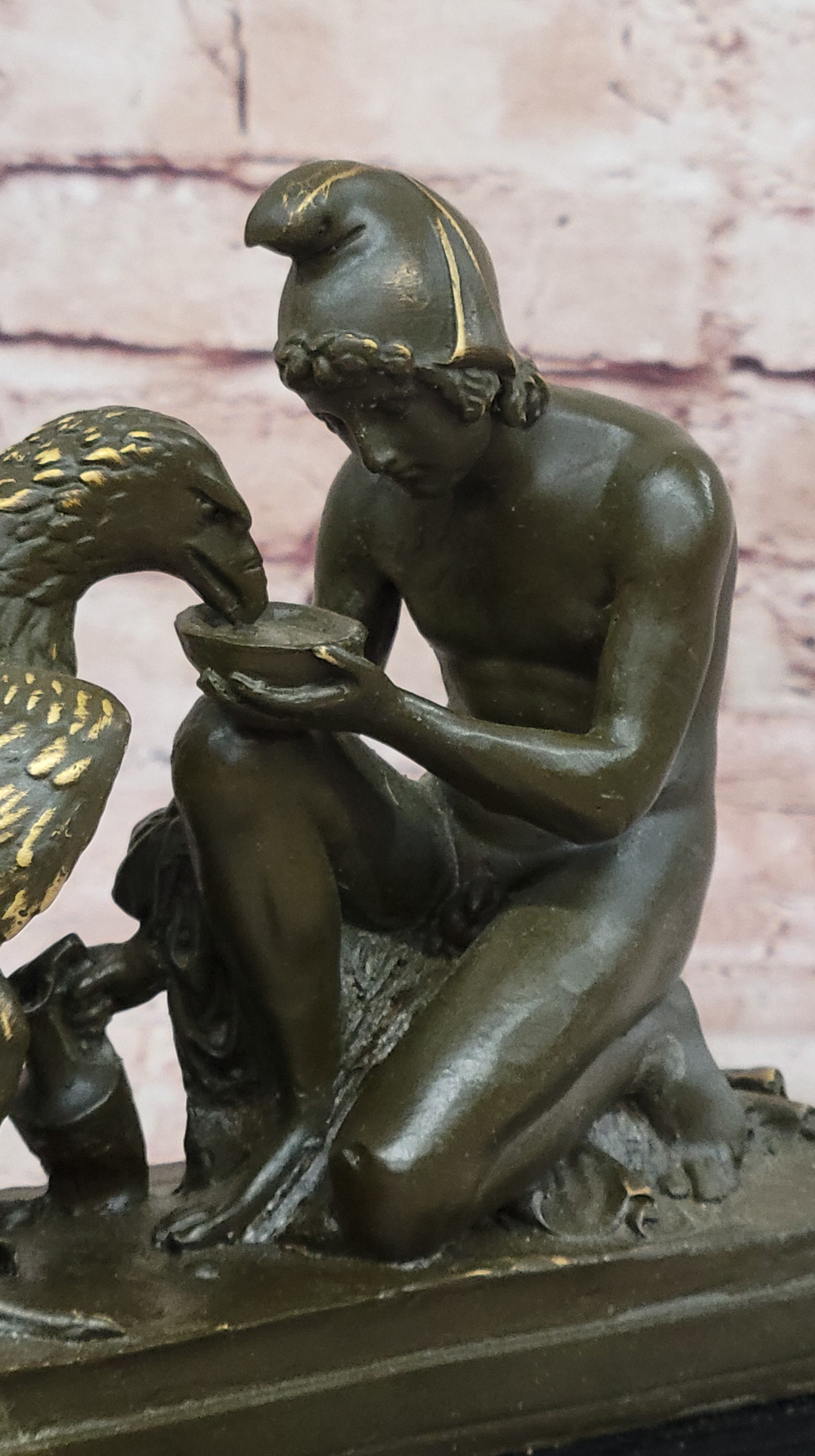 Bronze Zeus and Ganymede - Mythical Greek Sculpture