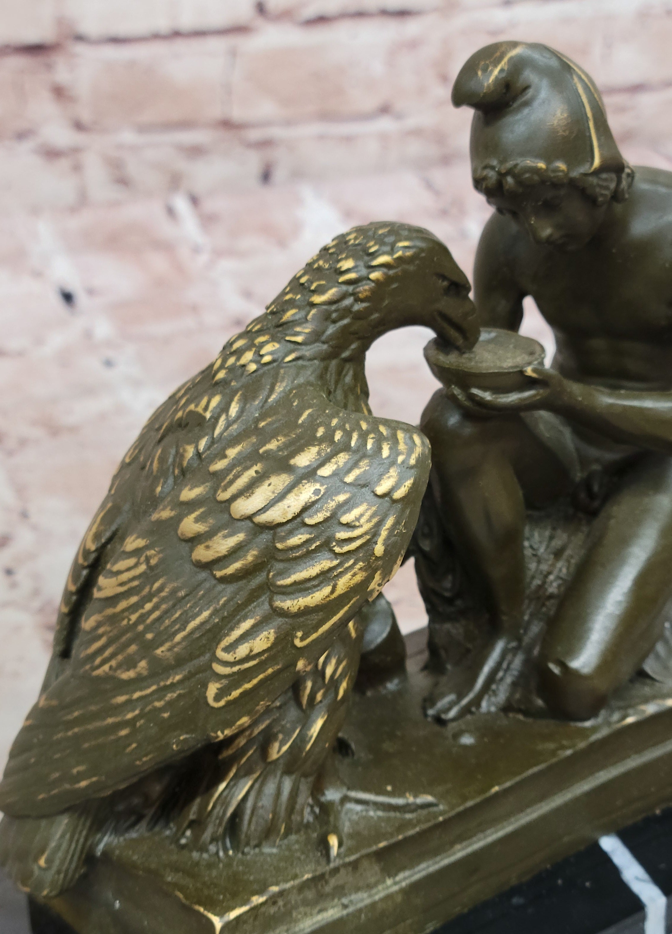 Bronze Zeus and Ganymede - Mythical Greek Sculpture