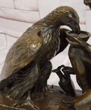 Greek Mythology Statue Ganymede Watering Zeus ' Eagle by Aldo Vitaleh Bronze Sculpture