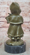 Bronze Child Violinist – Young Girl Playing Fiddle