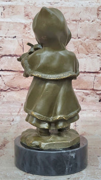 Bronze Child Violinist – Young Girl Playing Fiddle