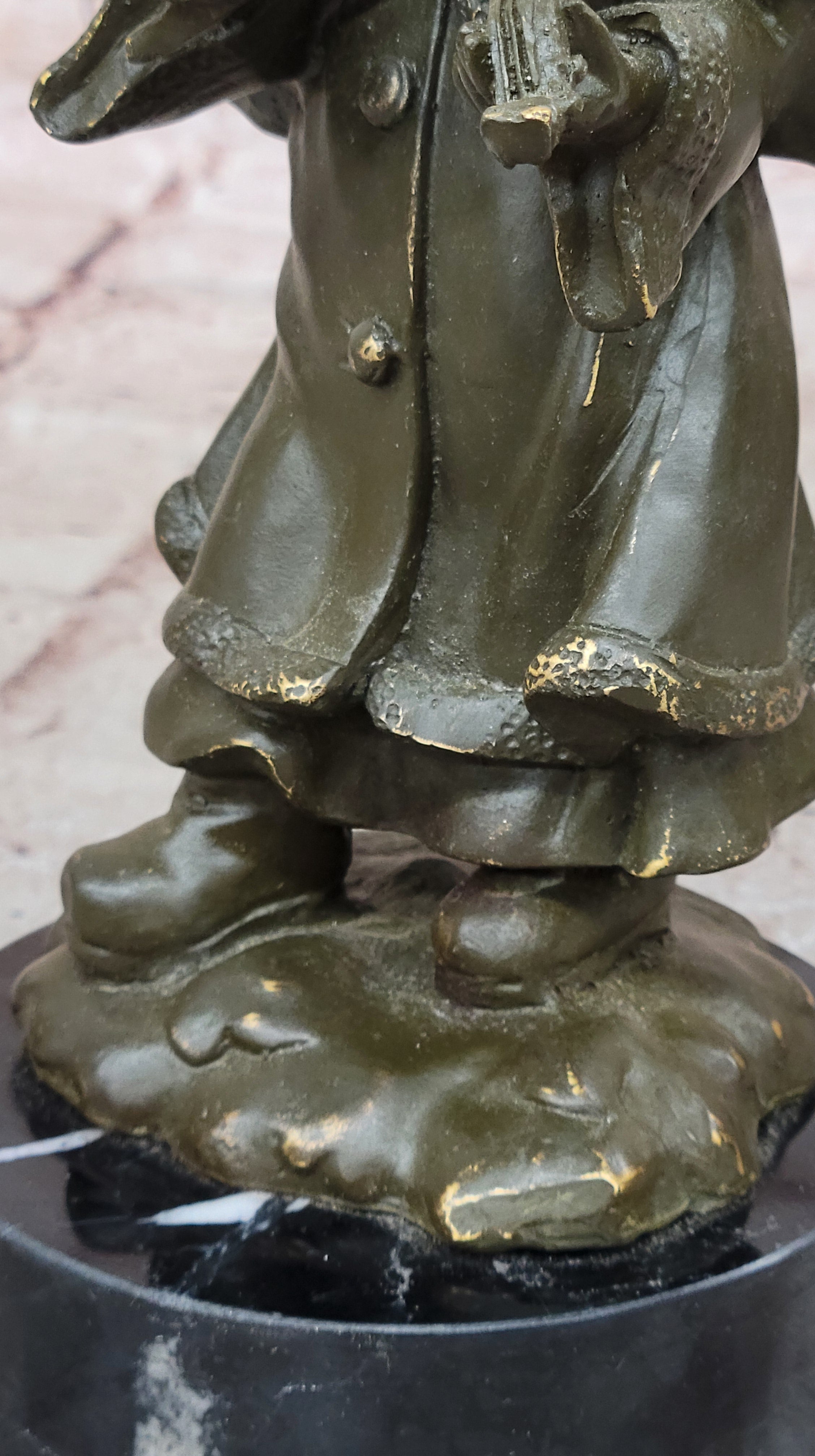 Bronze Child Violinist – Young Girl Playing Fiddle