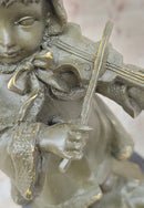 Bronze Child Violinist – Young Girl Playing Fiddle
