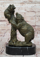 Playful Bear and Cub Bronze – Forest Wildlife