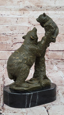 Playful Bear and Cub Bronze – Forest Wildlife