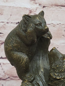 Playful Bear and Cub Bronze – Forest Wildlife