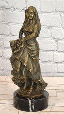 Signed Original Latin Woman Flamenco Dancer Bronze Sculpture Figurine Figure