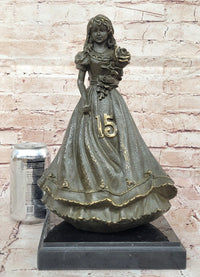 Bronze Quinceañera Girl - Elegant 15th Birthday