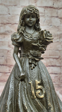 Bronze Quinceañera Girl - Elegant 15th Birthday