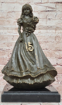 Bronze Quinceañera Girl - Elegant 15th Birthday