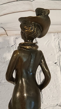 Signed Jean Patoue Bronze Sculpture Elegant Lady Art Deco Nouveau Figurine