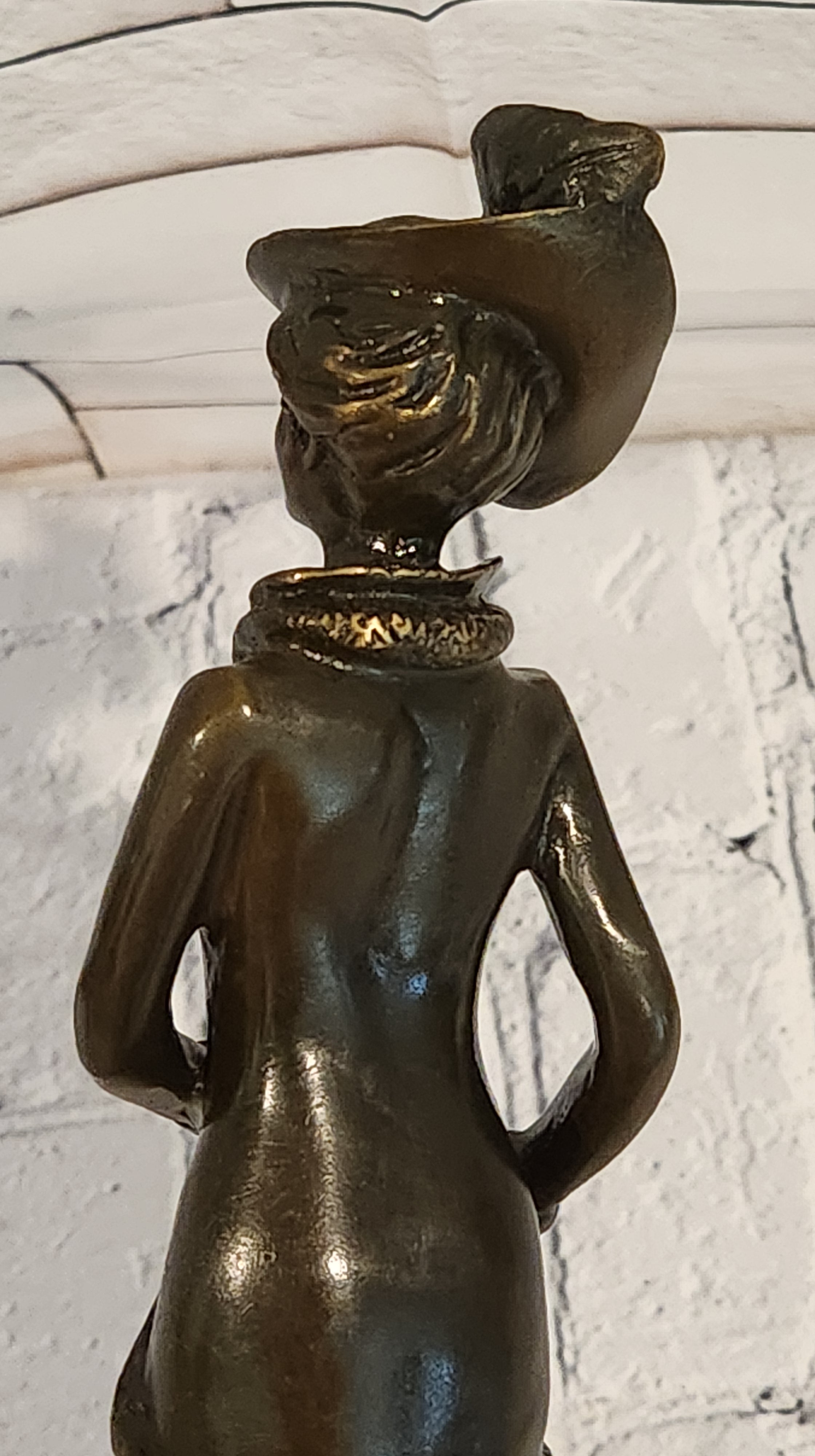 Signed Jean Patoue Bronze Sculpture Elegant Lady Art Deco Nouveau Figurine