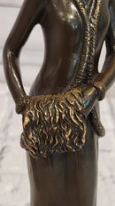 Signed Jean Patoue Bronze Sculpture Elegant Lady Art Deco Nouveau Figurine