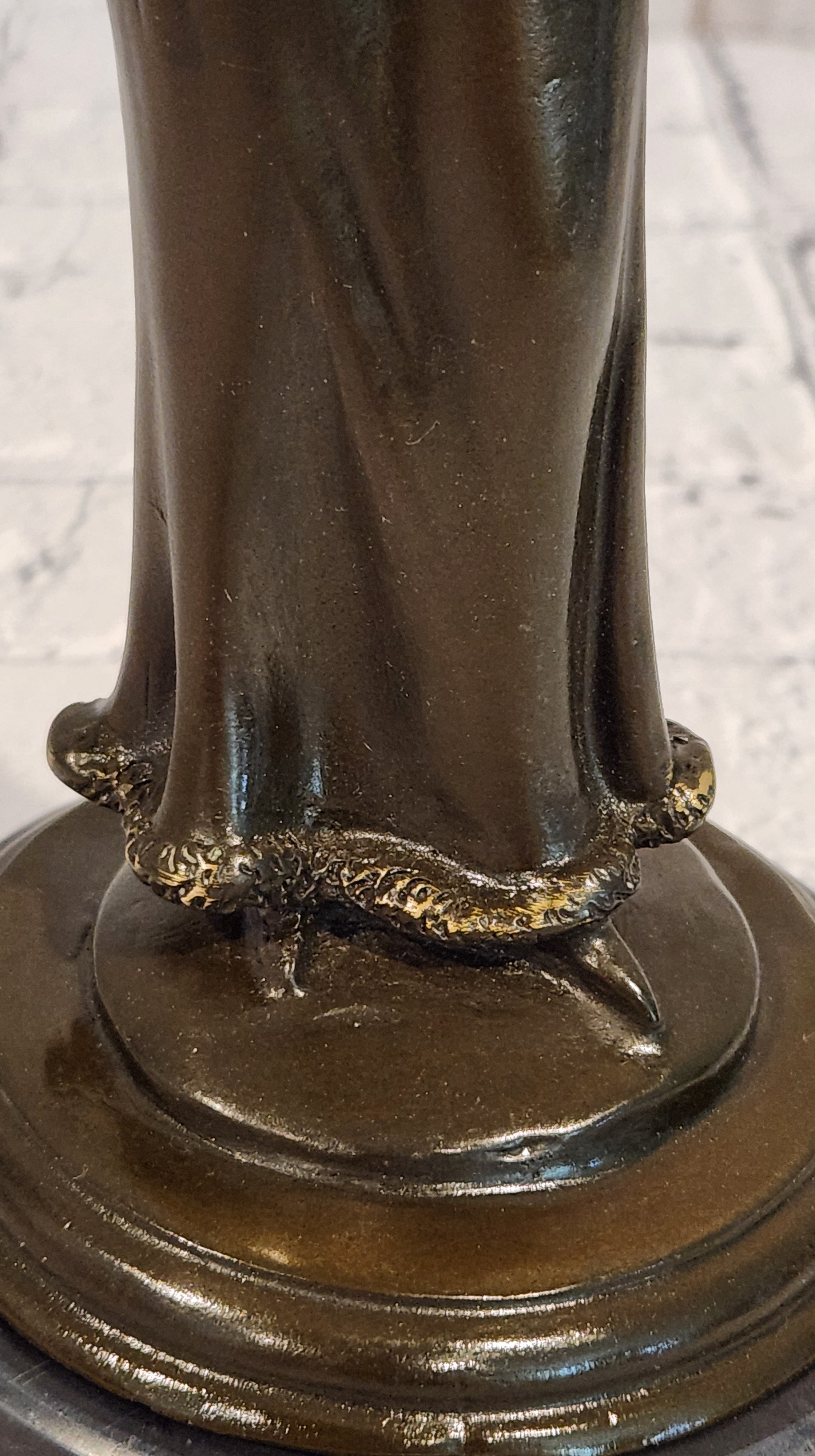 Signed Jean Patoue Bronze Sculpture Elegant Lady Art Deco Nouveau Figurine