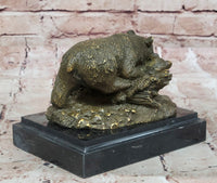 Bronze Bear and Cub Realistic Wildlife Sculpture