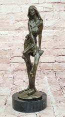 Art Nouveau Bronze Girl on Swing – Marble Base