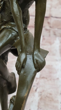 Art Nouveau Bronze Girl on Swing – Marble Base